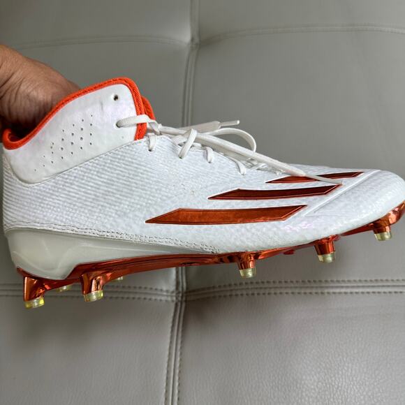 Adidas Adizero 5-Star White/Orange Men's 11 Football Cleats - Picture 7 of 7